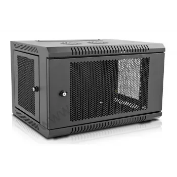 IT-BUDGET 19 tuuman verkkokaappi SWA - 6U - 570x600 mm - rei'itetty etuosa ja sivut - irrotettavat sivuseinät - seinä- ja lattia-asennus - tarvikesarja - musta (90ITB19MSR666TS)