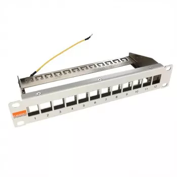 IT-BUDGET 10 tuuman tyhjä patch-paneeli Keystone-moduuleille - 12 porttia - suojattu - 1U - asentamaton - harmaa (90ITB10MT12PG)