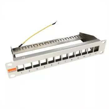 IT-BUDGET 10 tuuman tyhjä patch-paneeli Keystone-moduuleille - 12 porttia - suojattu - 1U - asentamaton - harmaa (90ITB10MT12PG)