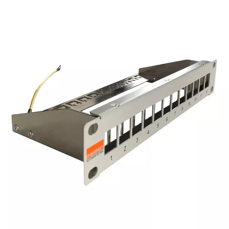 IT-BUDGET 10 tuuman tyhjä patch-paneeli Keystone-moduuleille - 12 porttia - suojattu - 1U - asentamaton - harmaa (90ITB10MT12PG)