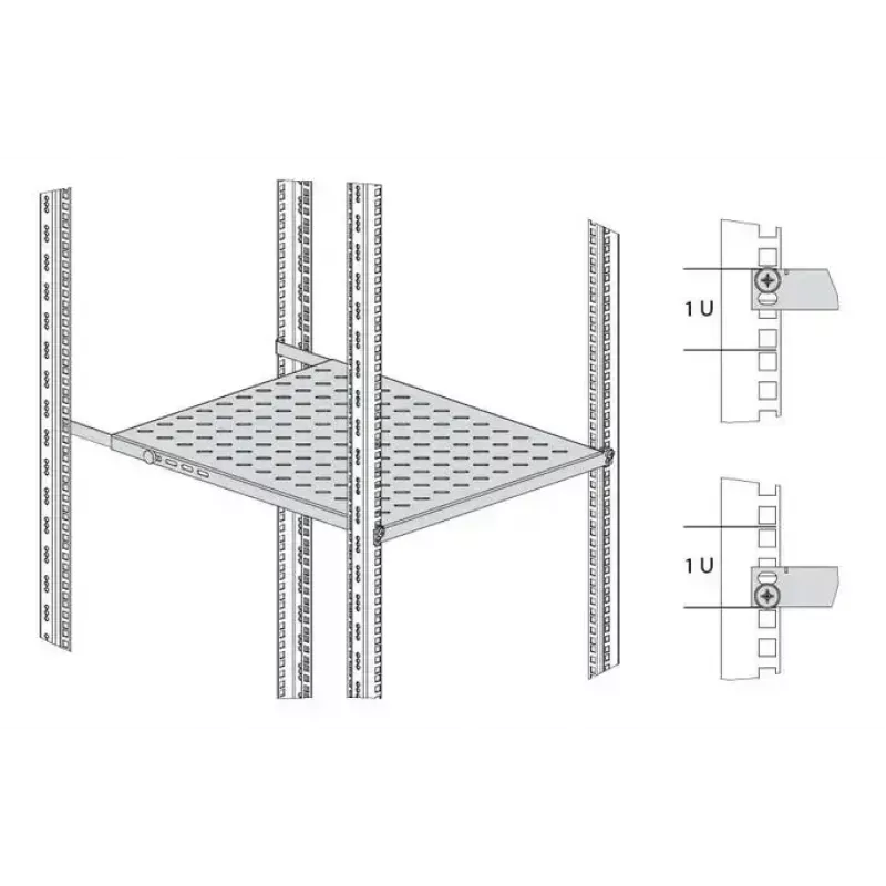 IT-BUDGET 19 tuuman räkkihylly 0,5U 650 mm syvä 80 kg musta 12WZ82648005650161