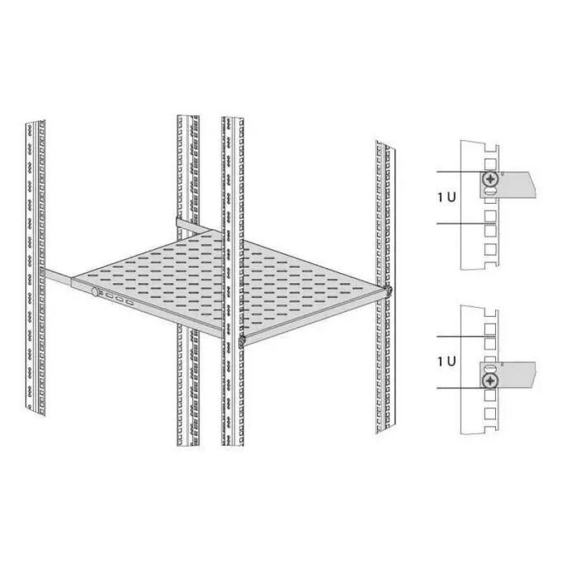 IT-BUDGET 19 tuuman räkkihylly 0,5U 650 mm syvä 80 kg musta 12WZ82648005650161