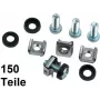 IT-BUDGET rack-asennussarja häkkimuttereilla rei'itetyille kiskoille - M6 - 50 täyttä sarjaa - 150 osaa 90ITB50BSM6