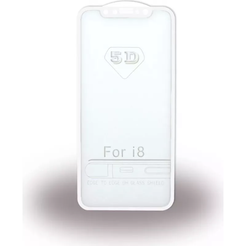 CYOO Premium Apple iPhone X 5D näytönsuojakalvo karkaistusta lasista - valkoinen