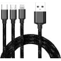 CYOO 3-in-1 USB-lataus- ja datakaapeli – Micro USB, USB-C, Lightning – musta