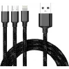 CYOO 3-in-1 USB-lataus- ja datakaapeli – Micro USB, USB-C, Lightning – musta