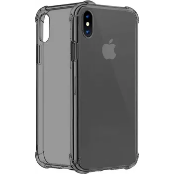 CYOO Four Corners silikonikotelo Apple iPhone XS Max - läpinäkyvä/musta