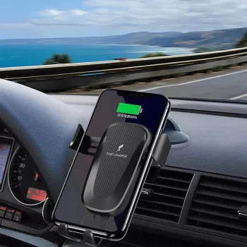 CYOO CY120792 Qi 15W langaton autoteline lataustoiminnolla, automaattisella kiinnityksellä ja 360° käännöllä