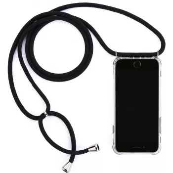 CYOO Necklace Case+ puhelinketju Samsung Galaxy S10e – musta silikoni lanyardilla (CY121018)