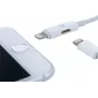 CYOO 2-in-1 Lightning-lataus- ja äänisovitinkaapeli - valkoinen