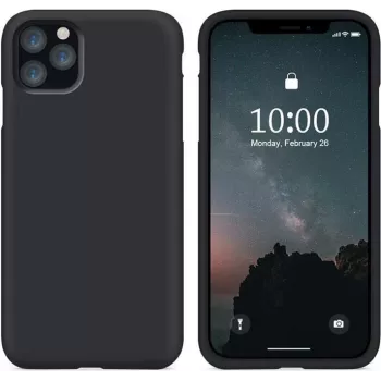 CYOO Premium nestemäinen silikonikotelo Apple iPhone 12 mini 5,4 tuuman näytölle – musta – kova CY121872