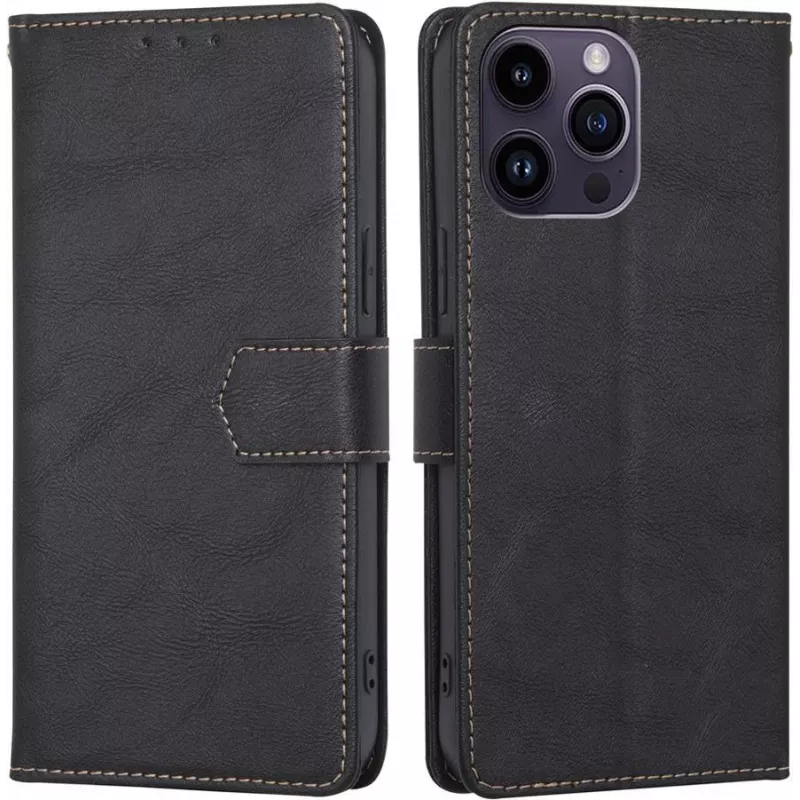CYOO Premium BookCase Wallet kuori iPhone 14 Pro, musta CY122793