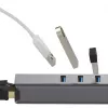 EXSYS EX-1133-N-3 USB 3.2 Gen 1 -keskitin 3x USB-A-liitännällä ja Gigabit-Ethernetillä (USB-C)