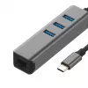 EXSYS EX-1133-N-3 USB 3.2 Gen 1 -keskitin 3x USB-A-liitännällä ja Gigabit-Ethernetillä (USB-C)