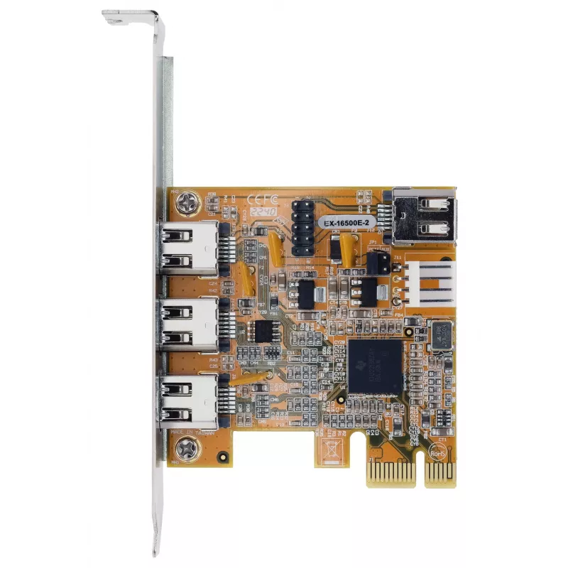 EXSYS EX-16500E-2 FireWire 1394a PCIe -kortti, 3+1 porttia, TI-piirisarja