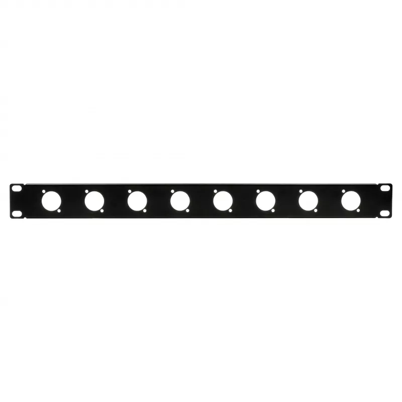 EXSYS 19 inch 1U rack-paneeli 8 D-tyypin (XLR) aukolla, musta EX-49297