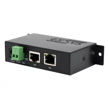 EXSYS EX-6007POE-WO PoE+ Gigabit -injektori, metallikotelo, 12-24V DC tulo, ilman virtalähdettä