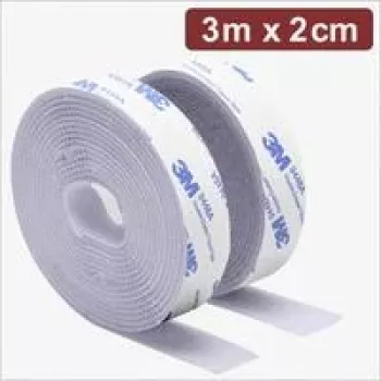 Quadrios 24CA323 itseliimautuva tarranauha, 3 m x 20 mm, valkoinen