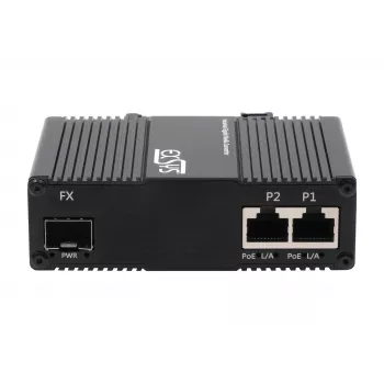 EXSYS EX-60344 2-porttinen PoE++ mediakonvertteri 90W, SFP, -40°C - +80°C