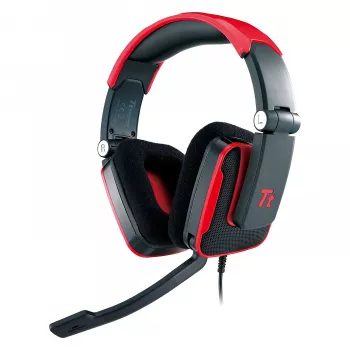 Thermaltake Tt eSPORTS SHOCK -peliheadset - Royal Red, johdollinen 3,5 mm, korvan yli, sisäänvedettävä mikrofoni, taitettava