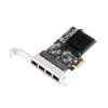 EXSYS EX-6083 PCIe x4 Gigabit Ethernet 4-porttinen Low-Profile verkkokortti