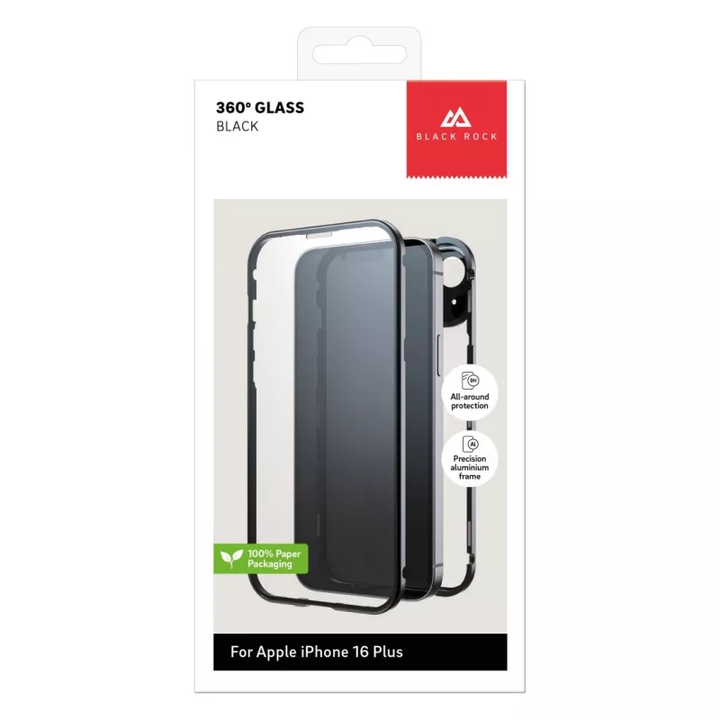 Black Rock Cover 360° Glass Apple iPhone 16 Plus, musta 00228104