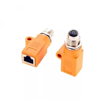 EXSYS EX-49501 teollinen M12 A-koodattu 8-napainen liitäntä - RJ45-liitäntä adapteri, Gigabit Ethernet, IP67