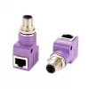 EXSYS EX-49522 M12 D-koodi 4-pin pistoke - RJ45-liitäntä 90° kulmikas teollinen Ethernet-adapteri