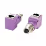 EXSYS EX-49523 M12 D-koodi 4-pin liitin - RJ45 liitin 90° teollisuus-Ethernet-sovitin