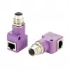 EXSYS EX-49523 M12 D-koodi 4-pin liitin - RJ45 liitin 90° teollisuus-Ethernet-sovitin