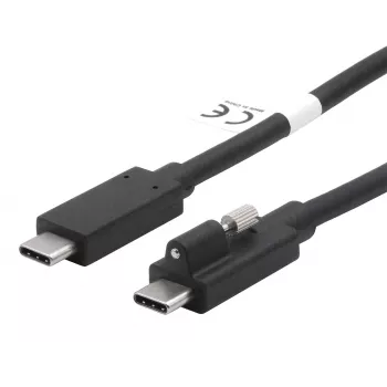 EXSYS EX-K1595V-2.0 USB-C - USB-C -kaapeli, 2 m, musta, ruuviliitin
