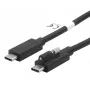 EXSYS EX-K1595V-2.0 USB-C - USB-C -kaapeli, 2 m, musta, ruuviliitin