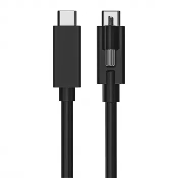 EXSYS EX-K1595V-2.0 USB-C - USB-C -kaapeli, 2 m, musta, ruuviliitin