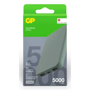 GP PowerBank B+ Series 5000 mAh sammalvihreä (GPPBB05BGYBSR523)