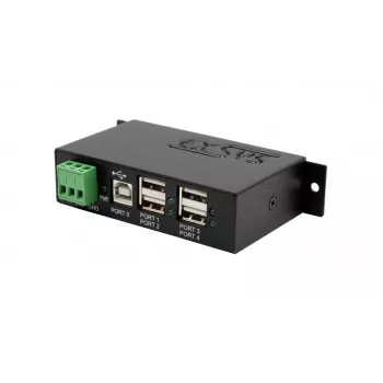 EXSYS EX-1594HMS USB 2.0 4-porttinen teollisuuskeskitin DIN-kiskosarjalla