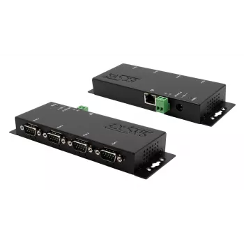 EXSYS EX-6164 4-porttinen RS-232 sarjalaite-palvelin, Ethernet sarjaan, metalli, 10/100 Mbps, Virtual COM