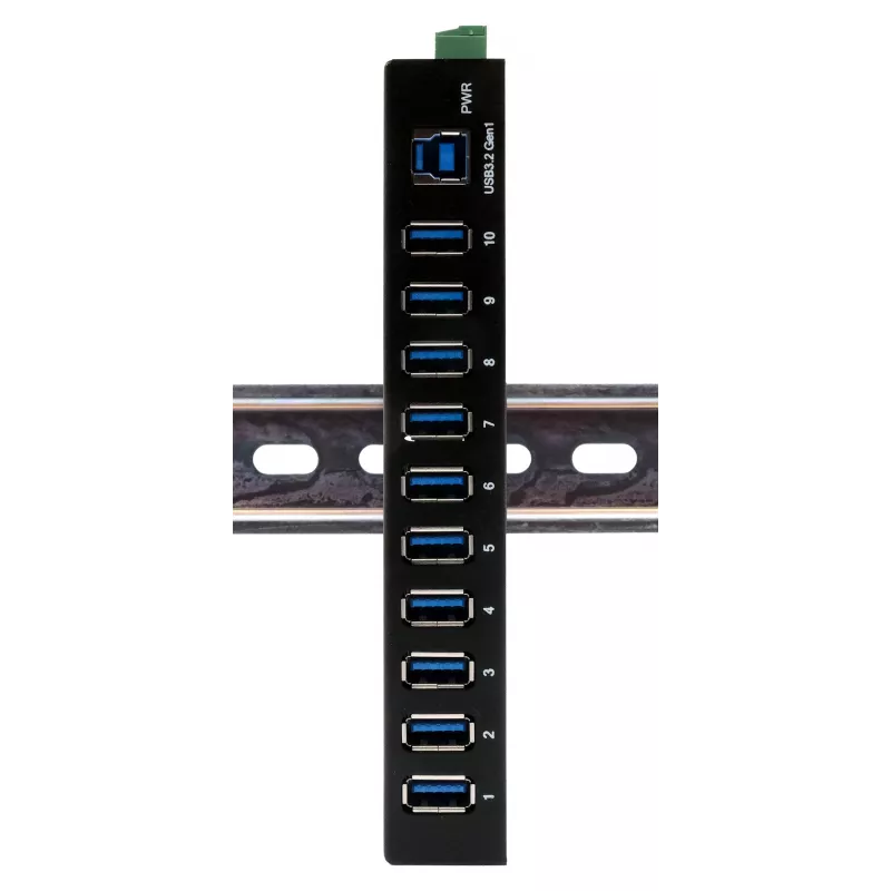 EXSYS EX-11290HMS USB 3.2 Gen 1 10-porttinen keskitin 12V/5A virtalähteellä