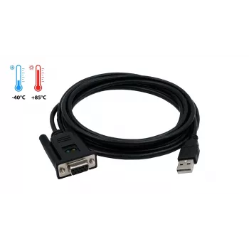 EXSYS EX-1311-2FT USB 2.0 - RS-232 sarja-adapteri, DB9 naaras, FTDI-piirisarja, teollinen lämpötila-alue