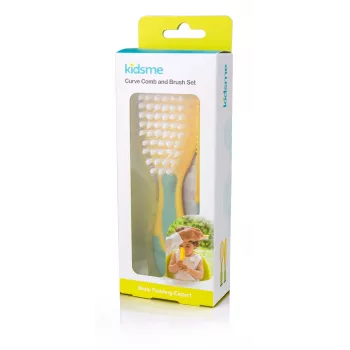 Kidsme vauvan hiusharja- ja kampasarja – pehmeät harjakset, BPA-vapaa, ergonominen, valkoinen/harmaa