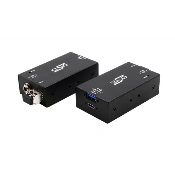 EXSYS EX-1448MM 2-porttinen USB 3.2 Gen1 jatko multimoodi-kuituvalokaapelilla jopa 300 m