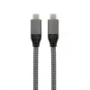 EXSYS EX-K1596-1.0 USB-C - USB-C kaapeli, USB 3.2 Gen 2x2, 20 Gbps, 100W PD, punottu harmaa, 1,0m