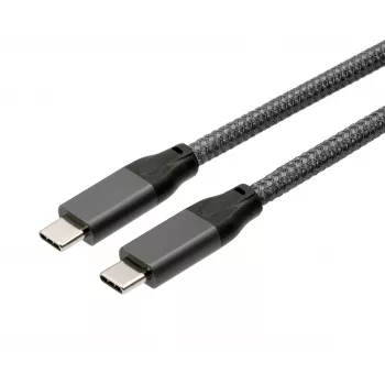 EXSYS USB 3.2 Gen 2x2 USB-C kaapeli, 20 Gbit/s, 5A, 100W, harmaa punottu, 3,0m EX-K1596-3.0