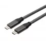 EXSYS USB 3.2 Gen 2x2 USB-C kaapeli, 20 Gbit/s, 5A, 100W, harmaa punottu, 3,0m EX-K1596-3.0
