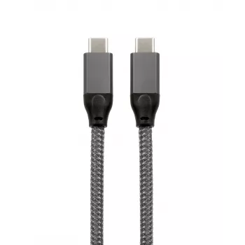 EXSYS USB 3.2 Gen 2x2 USB-C kaapeli, 20 Gbit/s, 5A, 100W, harmaa punottu, 3,0m EX-K1596-3.0
