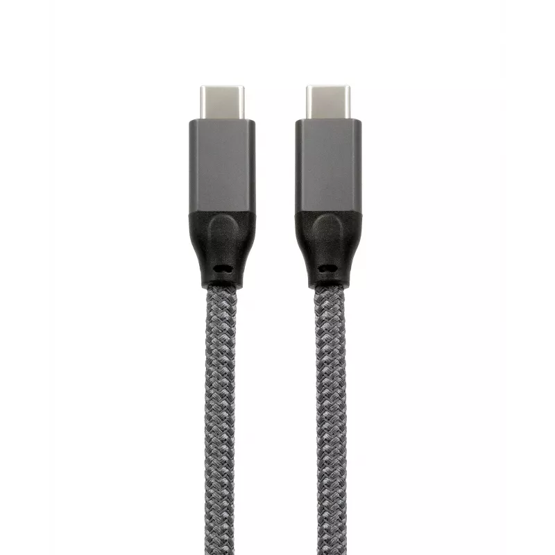 EXSYS USB 3.2 Gen 2x2 USB-C kaapeli, 20 Gbit/s, 5A, 100W, harmaa punottu, 3,0m EX-K1596-3.0