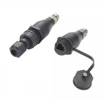 EXSYS EX-49504 M12 A-koodi 8-napainen pistoke RJ45-liitäntään teollisuus Ethernet -adapteri, IP67