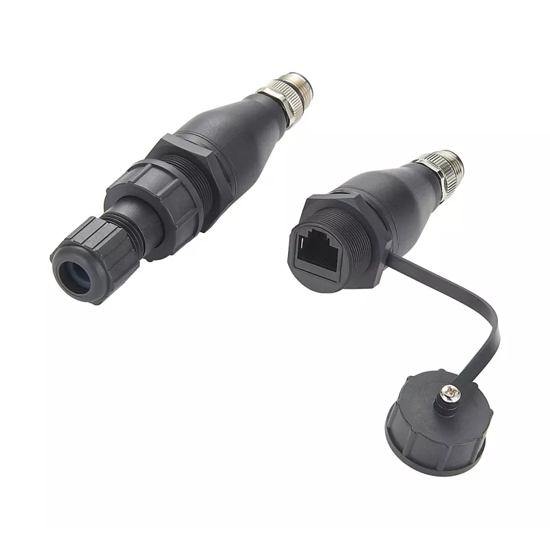 EXSYS EX-49504 M12 A-koodi 8-napainen pistoke RJ45-liitäntään teollisuus Ethernet -adapteri, IP67