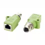 EXSYS M12 X-koodattu 8-napainen naaras RJ45-naaras adapteri, 10Gbps, IP67, nikkelöity messinki EX-49541