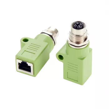 EXSYS M12 X-koodattu 8-napainen naaras RJ45-naaras adapteri, 10Gbps, IP67, nikkelöity messinki EX-49541
