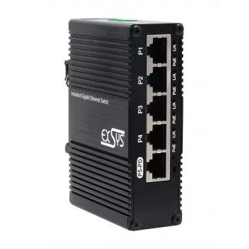 EXSYS Mini 5-porttinen Ethernet PoE Pass-Through -kytkin - 5x10/100/1000Tx (EX-62020POE-P)